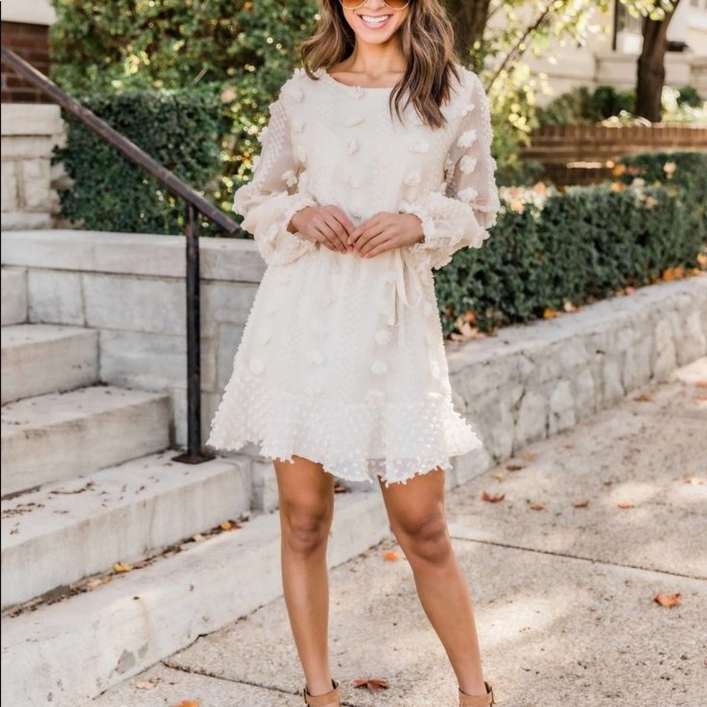 Pink Lily | So Close to My Heart Cream Dress, Size M